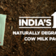 A conceptual representation of Mother Dairy’s eco-friendly cow milk pouch, highlighting sustainable packaging innovation, symbolizing a shift from conventional plastic milk packets to a more environmentally responsible, naturally degradable material designed to reduce plastic waste and support a circular economy